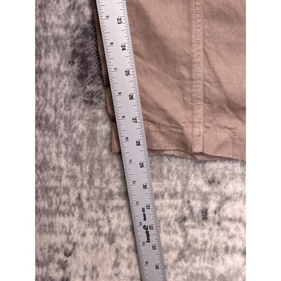 New Eileen Fisher Pants Medium Womens Mocha Brown Linen Ankle Stretch Waist - Picture 5 of 7